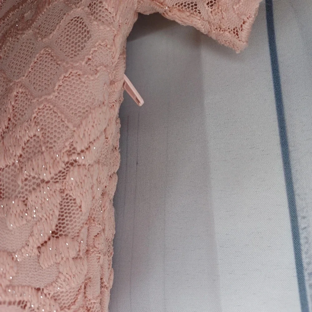 City Studio off the shoulder pink sparkle dress. - Picture 7 of 13